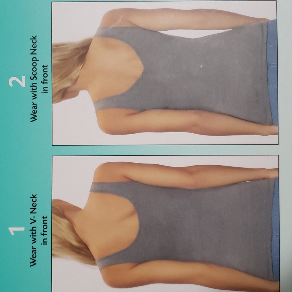 4 Pack Felina, Ladies Reversible Tank, Converts to V-Neck or Scoop Neck. - Picture 3 of 7